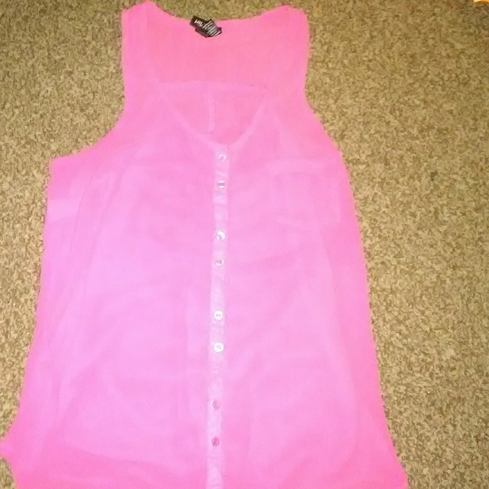 Mystic hot pink career dress shirt button down.